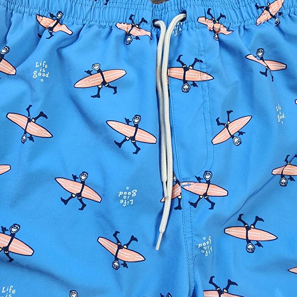 Life is Good Men's Jake Surfboard Print Swim Trunks Size M - Picture 6 of 10